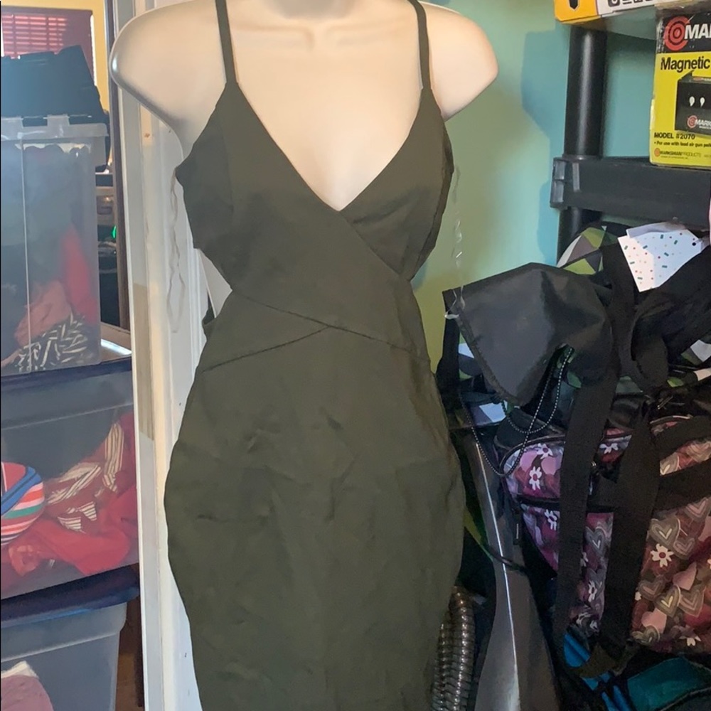Olive greenCut out Dress